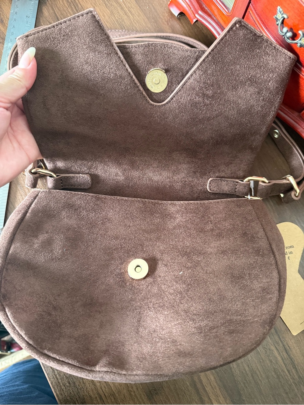 Vivienne Westwood Brown Suede Orb Flap Shoulder Bag - Picture 4 of 11
